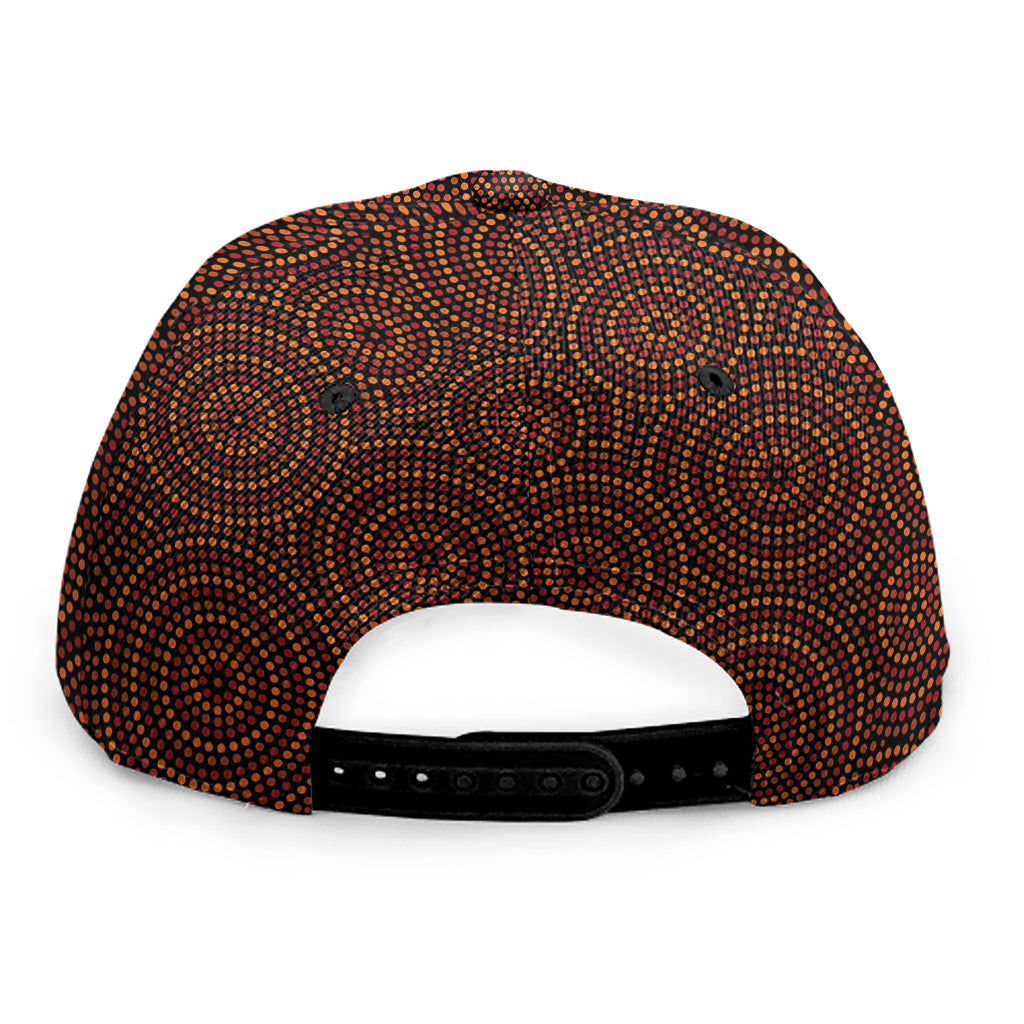 Brown Aboriginal Dot Pattern Print Snapback Cap