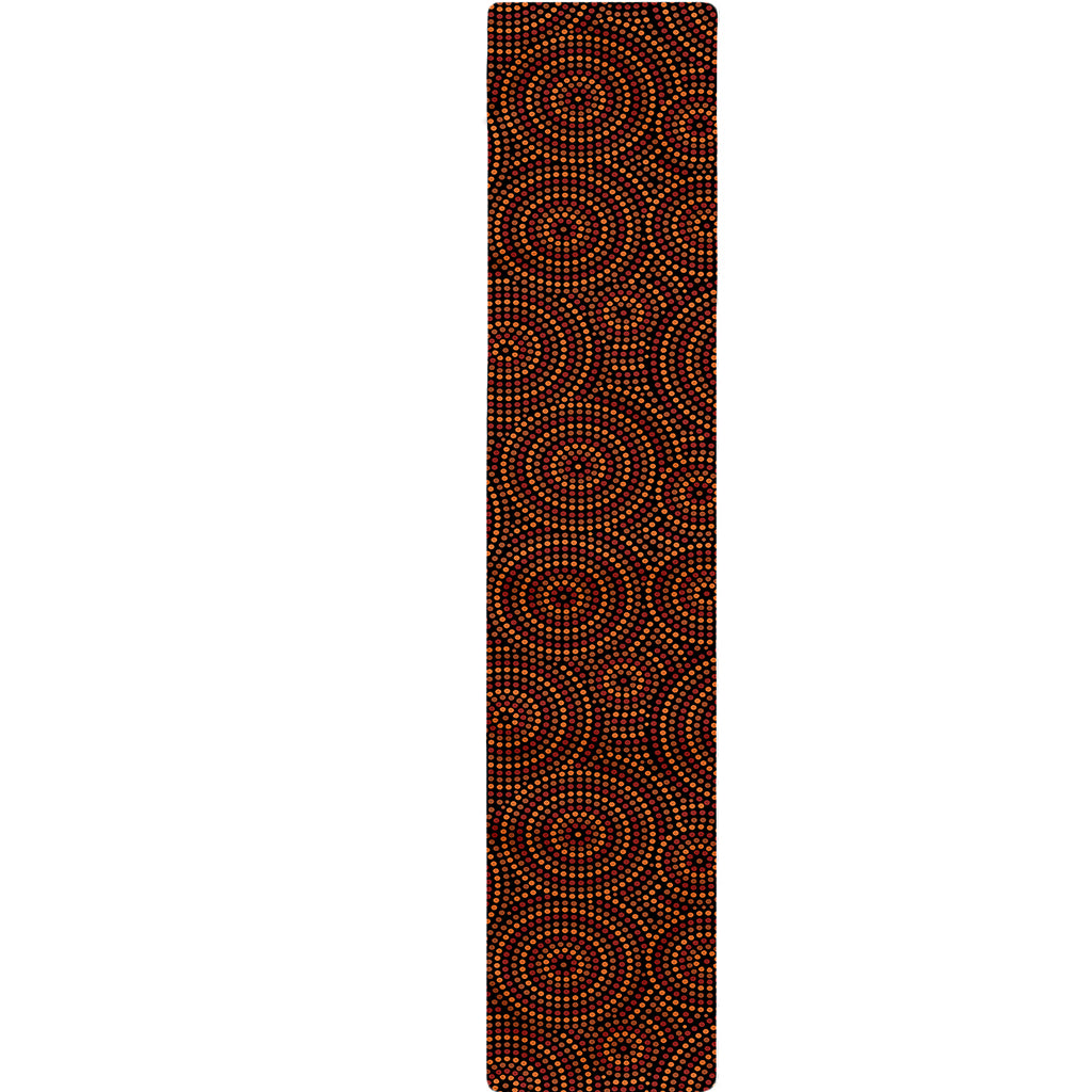 Brown Aboriginal Dot Pattern Print Table Runner