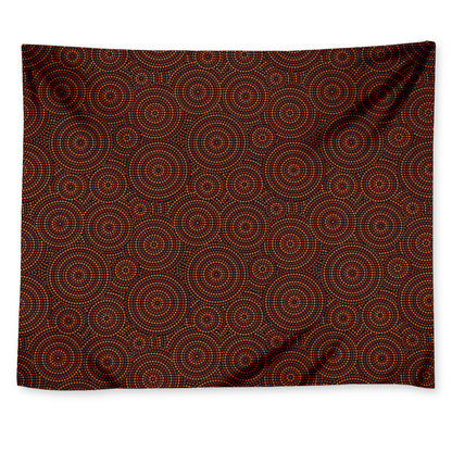 Brown Aboriginal Dot Pattern Print Tapestry