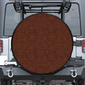 Brown Aboriginal Dot Pattern Print Tire Cover