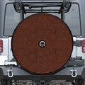 Brown Aboriginal Dot Pattern Print Tire Cover With Camera Hole