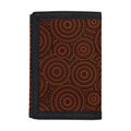 Brown Aboriginal Dot Pattern Print Trifold Wallet