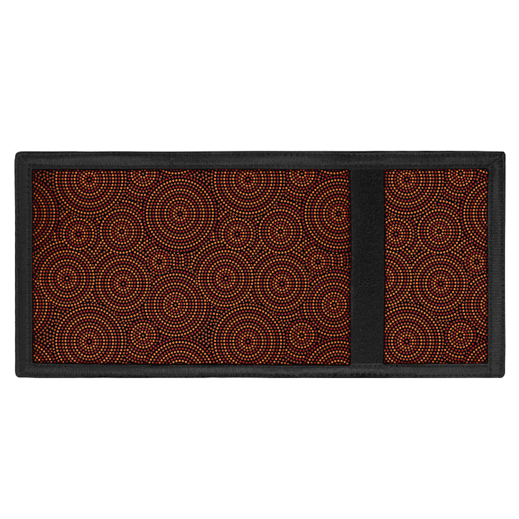 Brown Aboriginal Dot Pattern Print Trifold Wallet