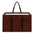 Brown Aboriginal Dot Pattern Print Utility Tote Bag