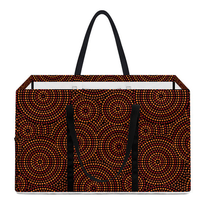 Brown Aboriginal Dot Pattern Print Utility Tote Bag