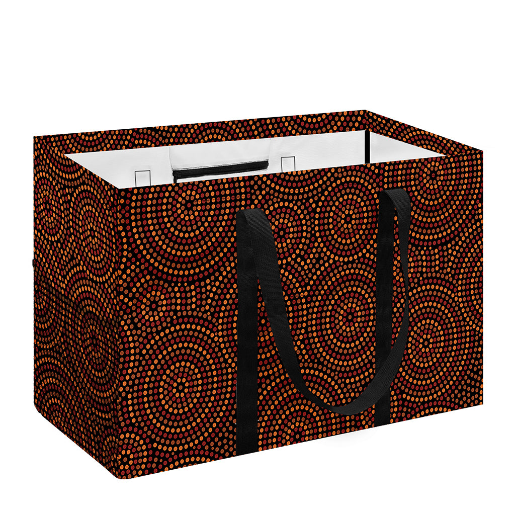 Brown Aboriginal Dot Pattern Print Utility Tote Bag