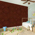 Brown Aboriginal Dot Pattern Print Wall Sticker