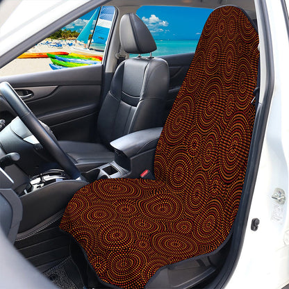 Brown Aboriginal Dot Pattern Print Waterproof Car Seat Cover