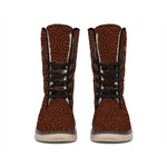 Brown Aboriginal Dot Pattern Print Winter Boots