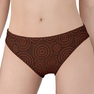 Brown Aboriginal Dot Pattern Print Women's Panties