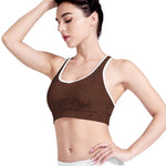Brown Aboriginal Dot Pattern Print Women's Sports Bra