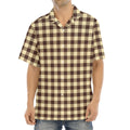 Brown And Beige Buffalo Check Print Aloha Shirt