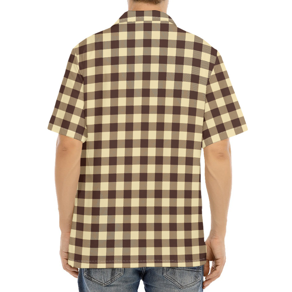 Brown And Beige Buffalo Check Print Aloha Shirt