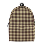 Brown And Beige Buffalo Check Print Backpack