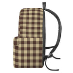 Brown And Beige Buffalo Check Print Backpack