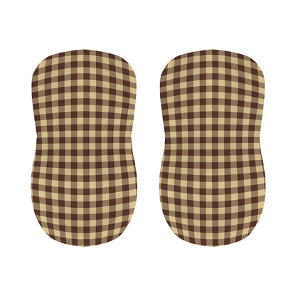 Brown And Beige Buffalo Check Print Bar Stool Covers