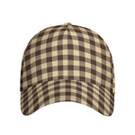 Brown And Beige Buffalo Check Print Baseball Cap