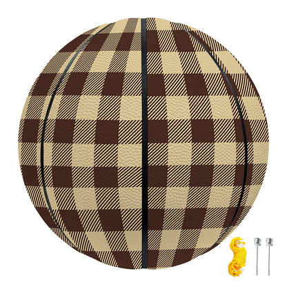 Brown And Beige Buffalo Check Print Basketball