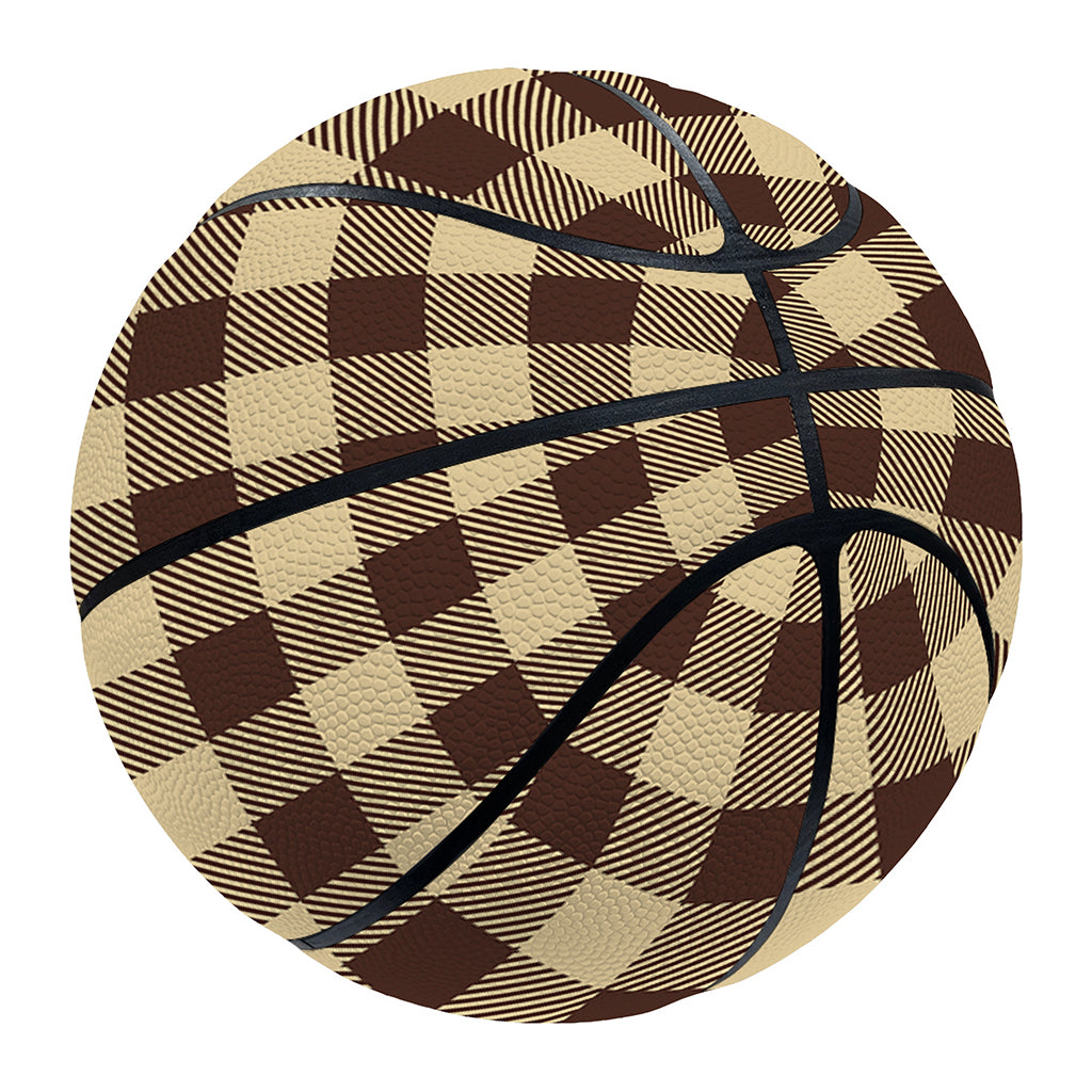 Brown And Beige Buffalo Check Print Basketball