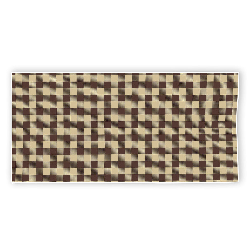 Brown And Beige Buffalo Check Print Beach Towel