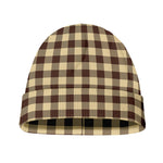 Brown And Beige Buffalo Check Print Beanie
