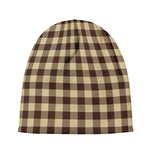 Brown And Beige Buffalo Check Print Beanie