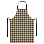 Brown And Beige Buffalo Check Print Bib Apron With Pocket