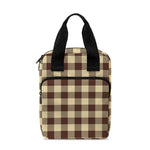 Brown And Beige Buffalo Check Print Bible Tote Bag