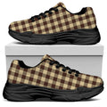 Brown And Beige Buffalo Check Print Black Chunky Shoes