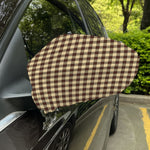 Brown And Beige Buffalo Check Print Car Side Mirror Covers
