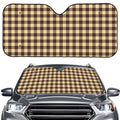 Brown And Beige Buffalo Check Print Car Windshield Sun Shade