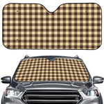 Brown And Beige Buffalo Check Print Car Windshield Sun Shade