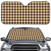 Brown And Beige Buffalo Check Print Car Windshield Sun Shade