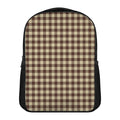 Brown And Beige Buffalo Check Print Casual Backpack