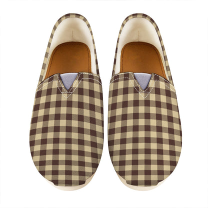 Brown And Beige Buffalo Check Print Casual Shoes