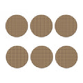 Brown And Beige Buffalo Check Print Coaster Set