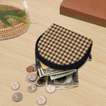 Brown And Beige Buffalo Check Print Coin Purse