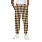 Brown And Beige Buffalo Check Print Cotton Pants