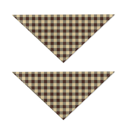 Brown And Beige Buffalo Check Print Dog Bandana