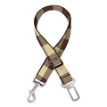 Brown And Beige Buffalo Check Print Dog Seat Belt