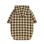 Brown And Beige Buffalo Check Print Dog Zip Up Hoodie