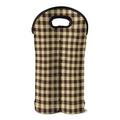 Brown And Beige Buffalo Check Print Double Neoprene Wine Tote