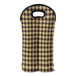 Brown And Beige Buffalo Check Print Double Neoprene Wine Tote
