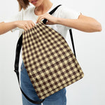 Brown And Beige Buffalo Check Print Drawstring Backpack