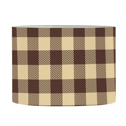 Brown And Beige Buffalo Check Print Drum Lamp Shade