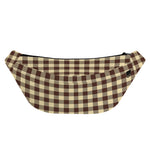 Brown And Beige Buffalo Check Print Fanny Pack