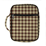 Brown And Beige Buffalo Check Print Front Pocket Bible Bag