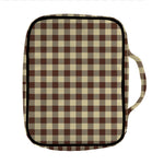 Brown And Beige Buffalo Check Print Front Pocket Bible Bag