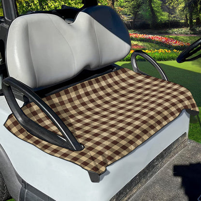Brown And Beige Buffalo Check Print Golf Cart Seat Cover