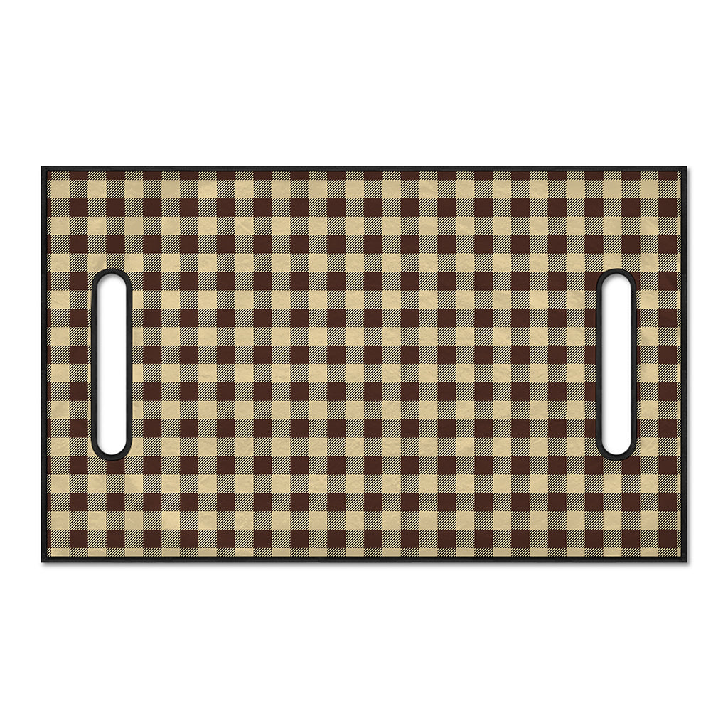 Brown And Beige Buffalo Check Print Golf Cart Seat Cover